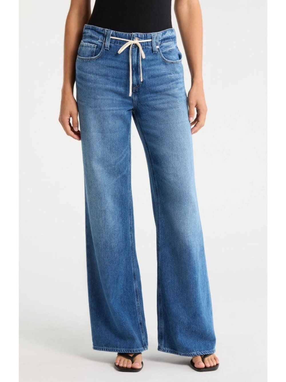 PAIGE Zoey Tie Waist Wide Leg Jeans Size 27